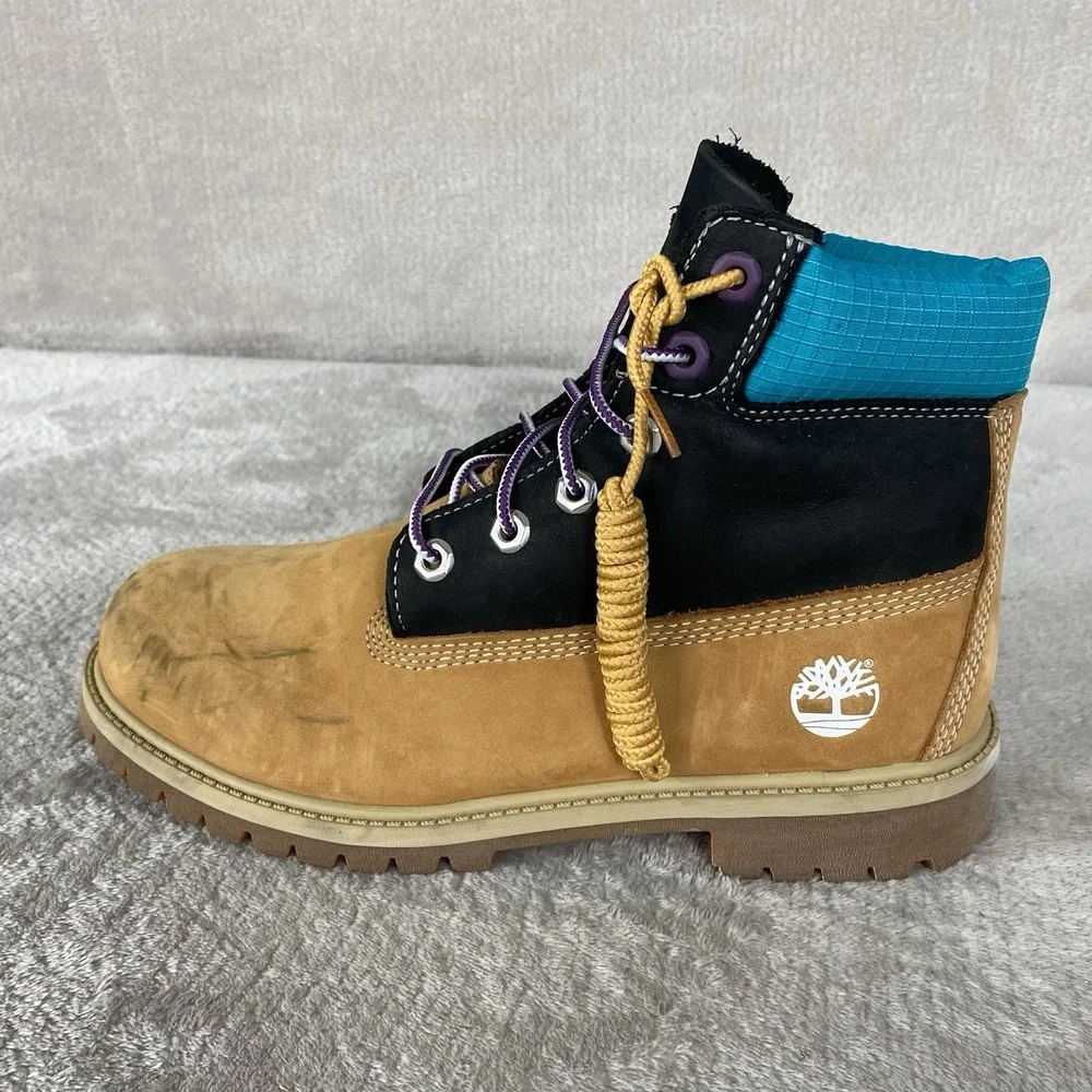Timberland 6 inch Premium Kids Boots Size 5.5 Wheat Nubuck Waterproof NEW